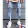 Mens Jeans Homens Hip Hop Zipper Rasgado Biker Moda Slim Fit Motocicleta Morreu Buracos Skinny Denim Corredores Calças G0104 Drop Delivery App Dhxnh