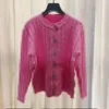 2023 Lavender/Pink/Red Solid Print Damska marka kardigan w tym samym stylu Sweters DH242