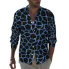 Camicie casual da uomo Camicia giraffa in bianco e nero Stampa animalier Design a maniche lunghe Camicette da strada Top oversize cool autunnale