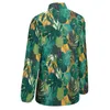 Женские блузки Свободная блузка с абстрактным тропическим листом и пальмовым принтом Классическая женская офисная рубашка большого размера с длинными рукавами Осенние дизайнерские топы