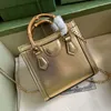 2023 Neue Designerin Diana Super Mini Bag Gold Schwarz Kalbsleder Spiegel Qualität Frauen Crossbody Taschen Goldkette Luxus Lady Handtasche Geldbörse mit Kiste