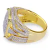 Choucong Handgemaakte Mannelijke Hiphop ring Pave Instellen Diamant Geel Goud Gevuld Wedding Band Ringen voor mannen Goud Kleur Jewelry276d