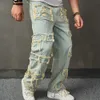 Jeans da donna Uomo Streetwear Pantaloni larghi con toppe strappate eleganti Pantaloni casual in denim dritti casual da uomo 231031