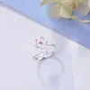 Anneaux de grappes Fleurs de cerisier douces Fleur d'ouverture déformée pour femmes filles bijoux cadeau de fête Anillos SAR65