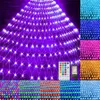 クリスマスの装飾接続可能な3x2m RGB LEDネットライト224リモート屋外プラグインブッシュメッシュ文字列231030