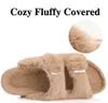 Chinelos Shevalues Cork Footbed Chinelos de pelúcia para mulheres inverno pele peludo chinelos casa slides macios com suporte de arco fuzzy flip flops 231030