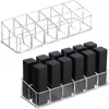 Lagringslådor Rensa 12Grid Lipstick Stand Case Makeup Organizer Box Display Holder Cosmetic Jewelry