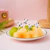 Vorken 1-4PCS Mini Leuke Panda Cartoon Fruit Stick Grade Plastic Vork Tandenstoker Lunch Salade Kid Snack Dessert Decoratie