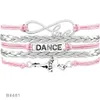 Bracelets porte-bonheur Danseur Ballet Chaussures Coeur Infini Amour Bijoux Faits À La Main Femmes Hommes Cadeau Drop2331