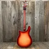 Personalizado 4005 4 cordas Fire Glo Cherry Sunburst Hollow Body Electric Bass Guitar Single F Hole Checkerboard Binding Gloss Lacquer Fingerboard MOP Triângulo Inlay