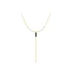 Pendant Necklaces 316L Stainless Steel Black Square Clavicle Chain Y Word Tassel Necklace For Women Fashion Jewelry Party Gift SAN1583