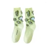 Women Socks Spring And Summer Desert Lake Reverse Wear Fur Medium Tube Cotton Personalized Fashion Couple