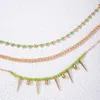 Anklets Bohemia Classic Loving Heart Anklet Set For Women Girl Green Beads Geometric Multilayer Foot Chain Jewelry Gift 25011