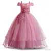 Kızlar Elbiseler Çocuk Gelinlik Kızlar İçin Zarif Çiçek Uzun Kız Bebek Noel Elbise Vestidos Infantil Boyut 6 12 14 Yıl