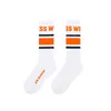 Chaussettes de sport blanches pour hommes, bas de serviette en jacquard, chaussettes mi-longues noires