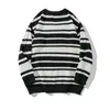 Herentruien Y2k Gestreept Patchwork Pullover Trui voor mannen en vrouwen Street chic Ronde hals Ropa Hombre Gebreide kleding Oversized blouses