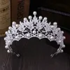 Corona nuziale Moda Copricapo da sposa Accessori per capelli Perla Testa da sposa Gioielli Strass Fascia da sposa Tiara