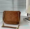 2023 Ny Suede Leather Messenger Bag, Chain Bag, flera nya produkter, mjuk stil, gatastil, modedesigner, elegant, fashionabla, klassisk, stor kapacitet