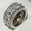 Klassieke bestverkopende mode-sieraden 925 sterling zilver marquise geslepen witte topaas edelstenen CZ diamant partij dames trouwring R302S