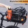 Bike Baskets WEST BIKING Bicycle Rear Luggage Rack Cargo Basket Quick Release Adjustable Trunk With Reflector Straps 231030