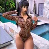 Autumn Womens Jumpsuit Sexig bodysuit mujer bodycon långärmad romper palazzo tryck kroppsdräkter för kvinnor avslappnad v hals hösten 201912955