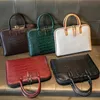 Briefcases Genuine Leather Women Briefcase Luxury Office Laptop Bag For 13" 14" Hp Dell Pattern Female Handbag 231030