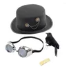 Fontes de festa roleparty carnaval steampunk chapéu festival trajes cosplay adereços óculos retro e pássaro corvo para adultos