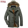 Heren Jassen Winter Dikker Warme Jas Mannen Katoen Gevoerde Lange Parka Jassen Casual Bont Capuchon Fleece Windjack 6XL Overjas 231031