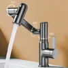 Kitchen Faucets Digital Display LED Basin Faucet 360 Rotation Multifunction Stream Sprayer Cold Water Sink Mixer Wash Tap For Bathroom 231030