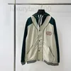 Women's Jackets Designer interlocking white and green hooded jacket is versatile for men and women with casual color contrast jacket trend ANJ2