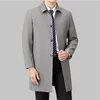 Męskie płaszcze wełniane płaszcze 2023 w długiej wysokiej klasy przystojnych mężczyzn Lapel Duży rozmiar wiosny i jesienny stary tata biznes m-4xl