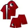 Japan Anime Tokyo Revengers Cosplay Costume Summer Loose Men Women Red / Black Cardigan Kimono Cloak Tshirt Shorts C35M268