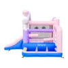 Bouncer House Inflável Com Ventilador Ball Pit Kids Jumper Castle Slide Bouncy Outdoor Indoor Playhouse Para Venda Parque Brinquedos Crianças Brincam Divertido Sorvete Rosa