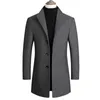 Herr ull blandar män rockar Trench Pea Coat 2023 Spring Winter Solid Color High Quality Jacket Luxurious Brand Clothing 231031