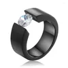 Clusterringen voor liefhebbers Vrouwelijke bruiloft Mode Kristallen verloving Ontworpen dames Eenvoudige enkele ring