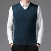 Heren Truien BROWON Argyle Trui Vest Effen Kleur Casual Mouwloos Herfst Winter Kleding Mode Korte Slim Fit Mannen 231031