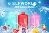 ELFWORLD ICEKING 8500PUFFS e 담배 메쉬 코일 일회용 vape 펜 550mAh 17ml eliquid 및 배터리 디지털 디스플레이