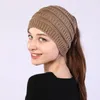 Ball Caps Women Autumn Winter Hat Solid Color Lady Stretch Knitted Crochet Beanies Cap For