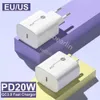 Işık ağırlıklı USBC Tip C PD Duvar Şarj Cihazı 18W 20W Hızlı Şarj EU US AC Güç Adaptörü İPhone 11 12 13 14 Pro Max B1 Kutu ile