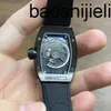 Richrds Milers tittar på ZF Factory Top Clone Mechanical Movement Tourbillon Women's 31 45mm Original Diamond Set Women's Black Titanium Side RM007