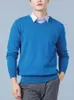 Camisolas masculinas Homens Cashmere Sweater Outono Inverno Macio Quente Jersey Jumper Pull Homme Hiver Pulôver V-Neck Blusas De Malha 231030