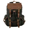Рюкзак для путешествий, повседневный студенческий Ретро-веревка, мужская масляная восковая холщовая сумка, трендовая косая T174