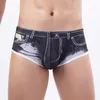 Unterhosen Herren Unterwäsche Slips Imitation Denim Bikini Print Beutel Sexy Low Rise Jugend U-Bag Höschen Mann Homosexuell U Convex Boxershorts