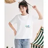 T-shirts Femmes Toyouth Femmes T-shirt 2023 Été À Manches Courtes O Cou T-shirts En Vrac Good Time Imprimer Pur Coton Confort Casual Tous Match Tops