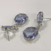 Orecchini pendenti alla moda luce blu goccia d'acqua pietra CZ per le donne gioielli festa di nozze cubic zirconia orecchino Brincos B5P002