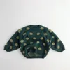 Pullover 3473c Çocuk Kazak Sonbahar ve Kış Polka Dot Baskılı Boy's Sweatet Örme Egzotik Retro Kızın 231030