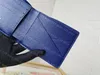 Designer Wallet Men's Fashion Compact Short Slender Wallet Luxury ID Card Holder Pocket Organizer Blue M30300