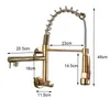 Kitchen Faucets Chrome Black Pull Down Faucet Single Cold Water Dual Swive Spout Mixer Wall Mounted 360 Rotation Bathroom Tap 231030
