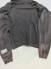 Мужские толстовки Толстовки ПРЕДПРОДАЖА 11 4 Доставка товаров 23FW 90'S RECYCLE HOODIE WASHED BLACK Тяжелая хлопковая винтажная худи oversize с уничтожением 231031