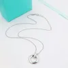 Rund halsband elegant temperament enkelt lågmässigt guldpläterat halsband för damer tiffaies gåva